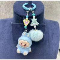 Labubu sleutelhanger 5 cm - blauw